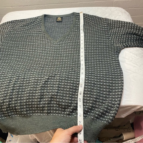 Vintage Made in Italy Maglieria Diclem Virgin Wool Blend V Neck Sweater Green - Picture 3 of 11